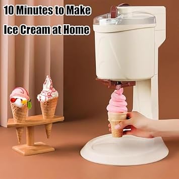 Automatic Mini Soft Ice Cream Machine, 1L Fruit Soft-Serve Maker for Home, Bar & Cafe - Compact Ice Cream Maker, Easy-to-Use Household Appliance
