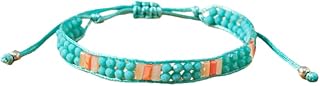 3-Pack Boho Beaded Bracelet Set | Hand Woven Cotton Thread Adjustable Friendship Bracelet | Waterproof beach surf accessories for women, teens, teenage girls
