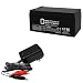Mighty Max Battery 12V 3AH SLA Replacement for CFM12V3, CP1232 + 12V 1Amp Charger