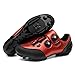 GZDD MTB Bicicletta SPD Biking Ciclismo Strada Morbida Mountain Bike Speed Flat Sneakers Biking Cleats Scarpe per Uomo Donna,Rosso,46EUR