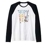 Autism Awareness Day Puzzle Guitar & Puzzle Guitar Picks Camiseta Manga Raglan