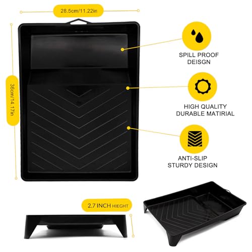 Farbwannen-Set, 17-teilig, Farbroller-Set, Farbroller 9 Zoll, kleine Farbrolle, Farbrollenwanne, 4-Zoll-Farbrolle, Farbroller-Set, Farbset für Hausanstrich, Farbrollerhüllen