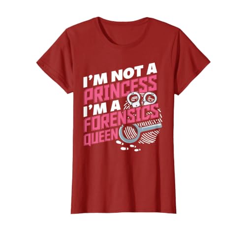 Women Funny Forensics Science Criminology Student T-Shirt, Women, Cranberry Red, Small