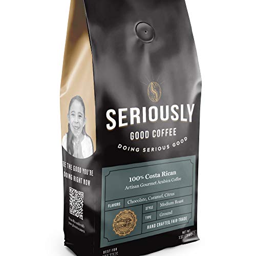 Seriously Good Coffee  100% Costa Rican, SINGLE ORIGIN, Gourmet Arabica Coffee, Fair Trade, Medium Roast, Ground