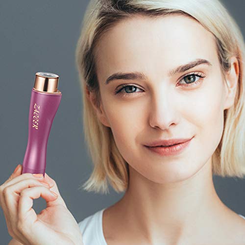 Facial Hair Remover, ZACCER Painless Hair Removal for Women Waterproof Shaver Razor with LED Light (Purple)