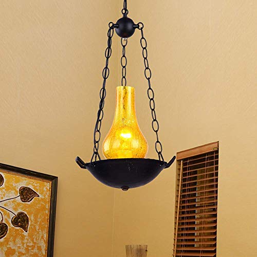 Lámpara colgante de techo retro E27 con vidrio ajustable para isla de cocina 4