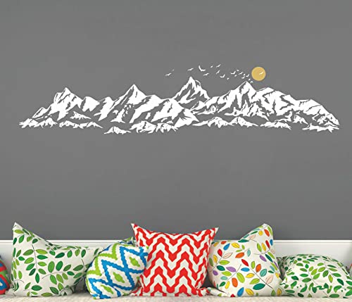 Vinilo Decorativo Montañas Blanco y Oro 193x42 cm miniatura 2