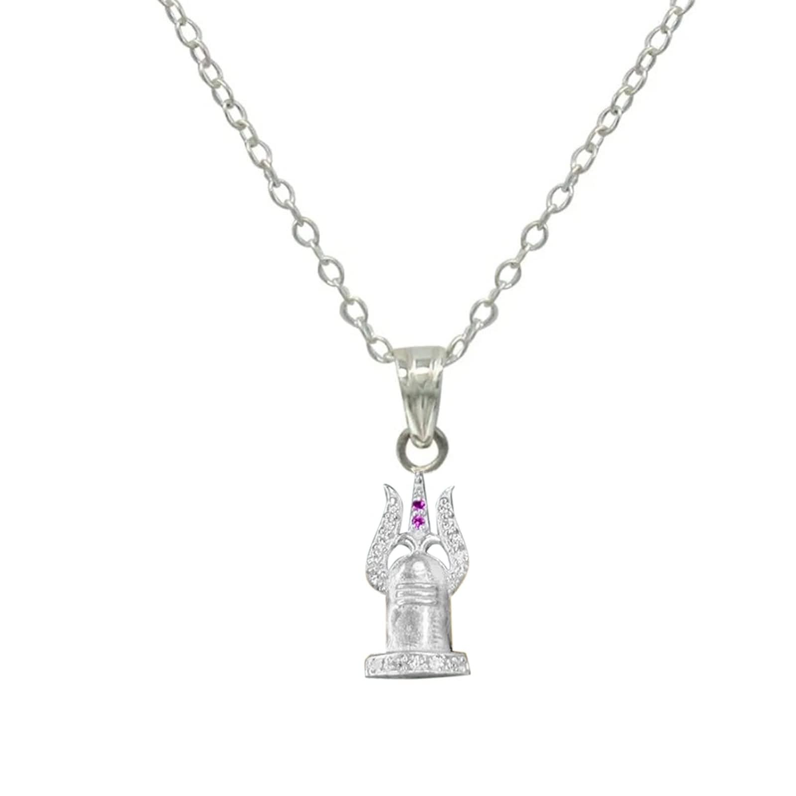 92.5% Sterling Silver, 92.5 silver Shivling necklace Silver Plated Finish for timeless elegance, BIS Hallmarked for guaranteed silver purity Craftsmanship: 100% Handcrafted by skilled Indian artisans.