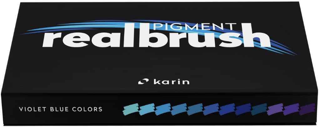 Karin Realbrush Pigment Violet-Blue Colors - A collection of 12 brushes in an exclusive and protective case.