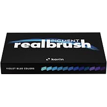 Karin Realbrush Pigment Violet-Blue Colors - A collection of 12 brushes in an exclusive and protective case.