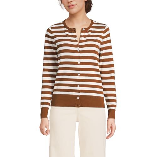 Image of Lands' End Women's Fine Gauge Cotton Cardigan Sweater