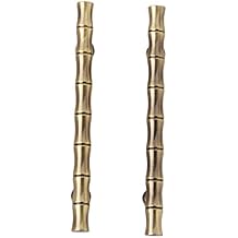 5Pcs 5.83inch Bamboo Zinc Alloy Cabinet Handles -Hole Spacing 3.78", Drawer Dresser Cupboard Closet Handle Pulls Retro Solid Furniture Pull Knob Antique Brass Decorative