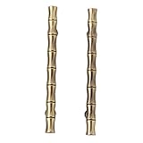 Mgoodoo 5Pcs 5.83inch Bamboo Zinc Alloy Cabinet Handles -Hole Spacing 3.78', Drawer Dresser Cupboard Closet Handle Pulls Retro Solid Furniture Pull Knob Antique Brass Decorative