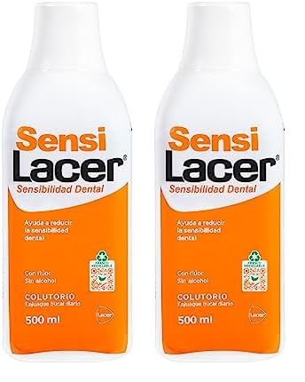 LACER SENSI - Colutorio 500 ml, Reduce la Hipersensibilidad Dental, Desensibilizante y Remineralizante, Enjuague Bucal Diario, Alto Contenido en Flúor (Paquete de 2)