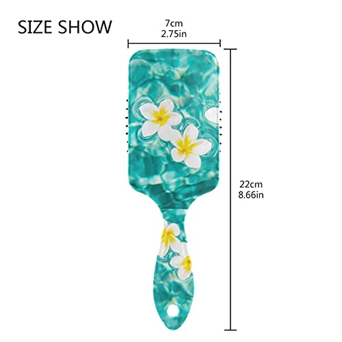 Plumeria Flower Hair Brush, Turquoise Anti-Static Massage Hair Comb Air Cushion Hair Brush With Soft Bristles #TOP2