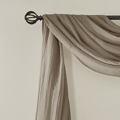 Madison Park Harper Sheer Curtain For Living Room - Lightweight Bedroom Window Treatment, Decoration Draping, Privacy And Light Filtering Room Décor , 42" X 216", Taupe #TOP2
