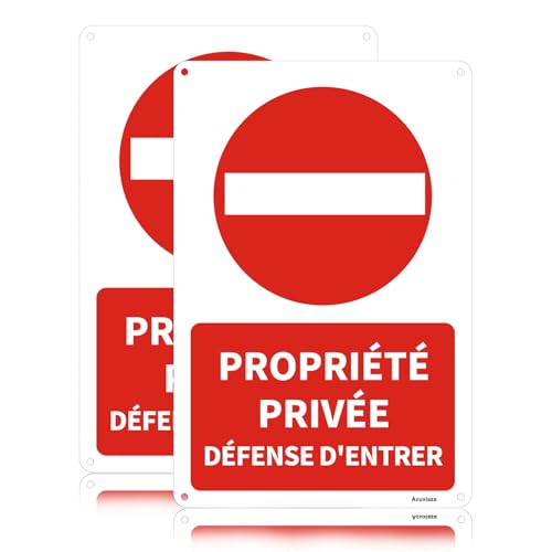 Acuxiaza 2 Pièces Panneau Propriété Privée Défense D'entrer 20 x 30 cm