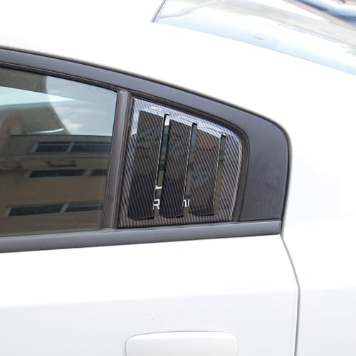 Image of Side Window Louvers Air Vent Scoop Shades Cover Blinds ABS for Dodge Charger 2011-2021 (Carbon Fiber Pattern)