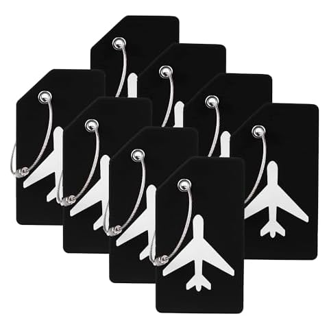 8 Pack Silicone Luggage Tag Baggage Handbag School Bag Suitcase Instrument Tag Label by Gostwo (Black) Cover