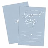 TPYEN 25 Engagement Party Invitations With Envelopes - Minimalism Fill In Style Invites For Newlyweds, Mr & Mrs, Engagement Receptions, Party Favor (Blue-A02)