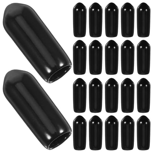 HEALSOPTHY 250Pcs Black PVC Pegboard Hook Tip Protector Caps, 5Mm Inner Diameter Vinyl Screw Thread End Covers for Industrial Peg Hooks Safety and Rack Protection