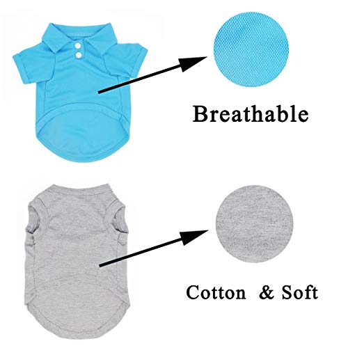 Tolog 4 Pack Dog T-Shirt Pet Summer Shirts Puppy Clothes For Small Medium Large Dog Cat，Soft And Breathable Cotton Outfit Apparel #TOP5