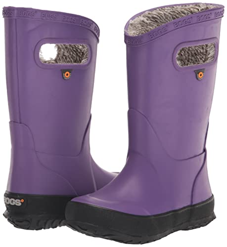 Bogs Kids Rainboot, Plush - Solid Purple, Size 2 Big Kid #TOP6