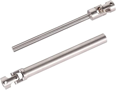 2 Pack Universal Stainless Steel Centre Drive Shaft Dogbone 110mm-155mm Upgrade Fit for Tamiay RC4WD D90 SCX10 SCX0016 Off-Road RC Crawlers Car
