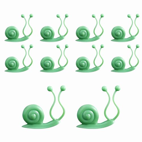 YuJianShengHong Snails Plant Wall Clips, Plant Climbing Wall Clips, Wall Clips for Plant Vines, Railscapes Plant Holder for Stairs (10, Green)