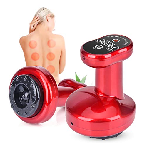 2 in 1 Electric Gua Sha Scrapping Massager and Cupping Therapy Tool, Handheld Physical Therapy Gua Sha Massage Device with Heat and Negative Pressure