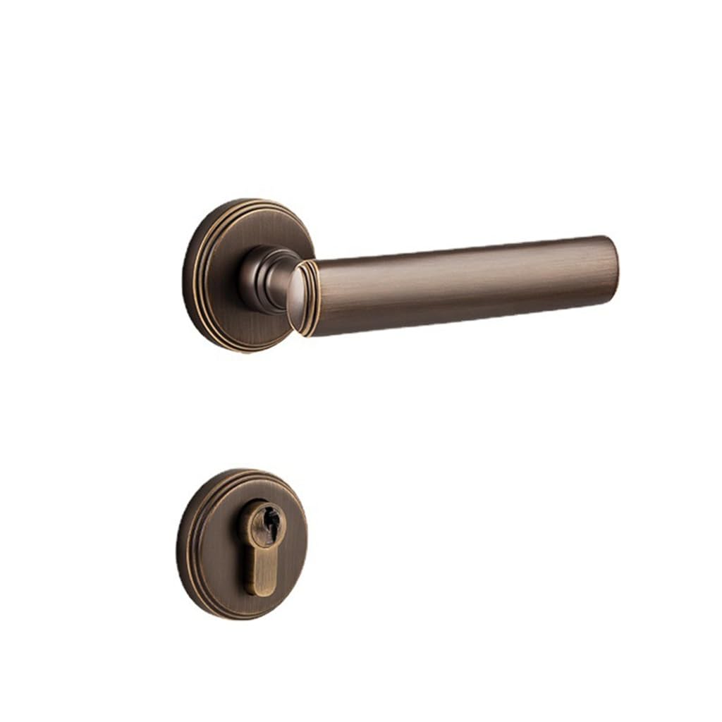 MOBYGKFY Solid Brass Bedroom Door Lock Mute Universal Indoor Room Wooden Split Gold Knob Copper