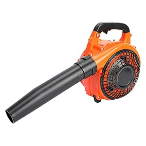 Soffiatore a benzina 26 CC potente, motore 2 tempi raffreddato ad aria, soffiatore foglie giardino senza fili, portatile con avviamento facile, per trucioli, polvere, detriti, manutenzione (Arancione)