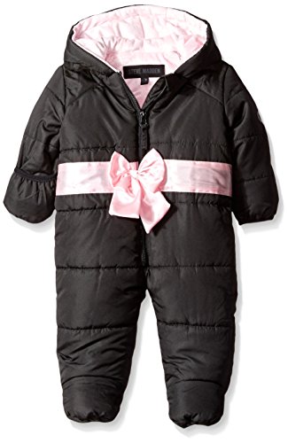 Steve Madden Baby-Girls Newborn Pearlized Pongee Polyfill Puffer Pram with Bow