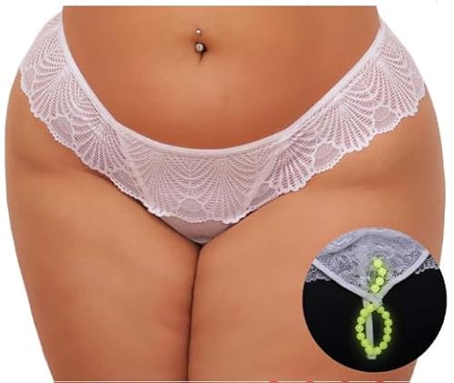 Calcinha Plus Size Tailandesa Master Tallyta, Renda com Pérolas Massageadoras