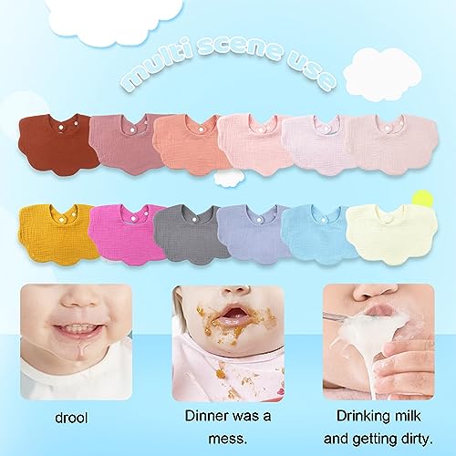 Muslin Baby Bibs for Drooling and Teething Newborn Drool Bibs for Baby Girl Boy4