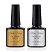 GEL LAB Top Coat Gel Nail Polish Soak Off UV LED Top Sealer + Foundation Base 10ml