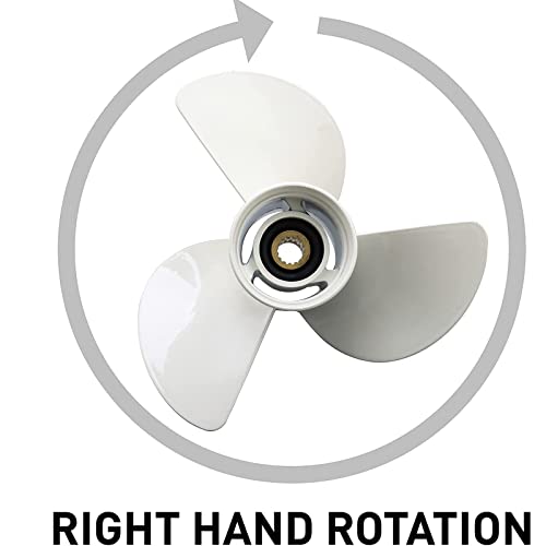 Image of 13 1 /2x15-K Outboard Propeller for Yamaha Engine 60HP 70HP 75HP 80HP 85HP 90HP 115HP 130HP，15 Tooth, RH ，3-Blade，Replaces 6E5-45947-00-EL，White