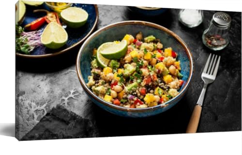 Healthy quinoa black bean salad mango and avocado Canvas Wall