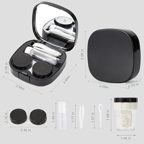 image for cauyuan Square Contact Lens Travel Kit with Cleaner Washer, Portable C