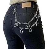 Y2K Star Pants Chain for Women Punk Goth Waist...
