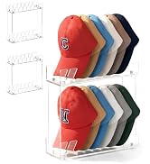 Happyseason 2 Pack 2-Tier Hat Stand for Baseball Caps, Acrylic Hat Organizer for total 28 Caps St...