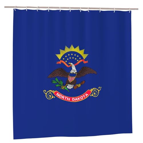 Rideau de douche en polyester imprimé drapeau Dakota du Nord pour décoration salle de bain - 2