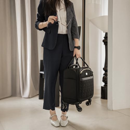 VERAGE 18x14x8in Spinner Underseat Carry On Luggage Airplane Personal Item Bag, USB A&C Charging Port, Padded Laptop Pocket & Wet/Dry Compartments for Women Business Travel & Short Trips,Classic Black by Verage - Used condition - Image 8