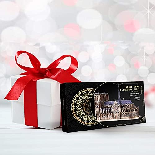Piececool 3D Metal Jigsaw Puzzles for Adults - Notre Dame Cathedral Paris DIY 3D Metal Model Kit for Adults 382Pcs