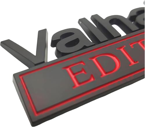 Image of 2pcs Valhalla Edition Metal Car Truck Bumper Emblem 3D Badge Sticker Decal (Black Red)
