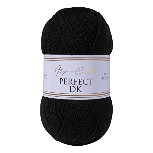 Utopia Crafts DK Double Knitting Yarn 100g (Black)