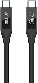 Unitek C14100BK-0.8M - USB 4 (USB-IF sertifikalı) 100W PD 8K @ 60Hz ve 40Gbps / TPE Malzeme / 30AWG kalaylı bakır kablo/siyah