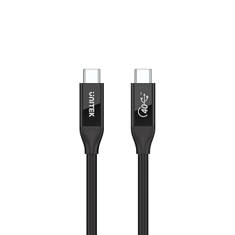 Unitek C14100BK-0.8M - USB 4 USB-IF sertifikal  100W PD 8K @ 60Hz ve 40Gbps / TPE Malzeme / 30AWG kalayl  bak r kablo/siyah