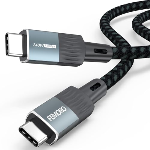 FEMORO Thunderbolt 3 Cable 3ft 40Gbps Data Transfer/ 100W PD/ 5K@60Hz Active Cord for TB3 Dock MacBook Air/Pro iMac Mac mini/Pro Studio Display iPad Pro External SSDs iPhone17/16/15