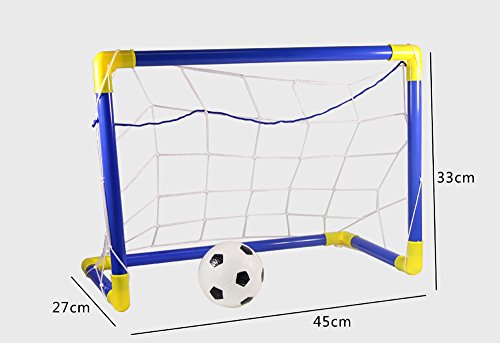 Candora Mini SocCandora Mini Soccer Goal Post Net Set with Pump Kids Sport Toy Easy Fold-Up, 17.7inx13inx10.6in - Thumbnail 2